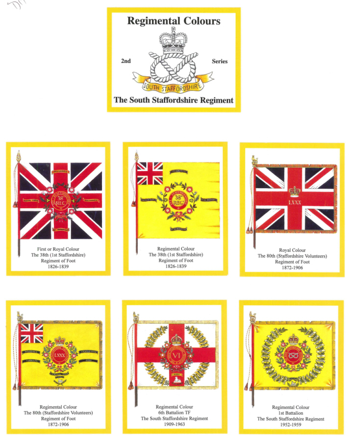 The South Staffordshire Regiment 2nd Series - 'Regimental Colours' Trade Card Set by David Hunter